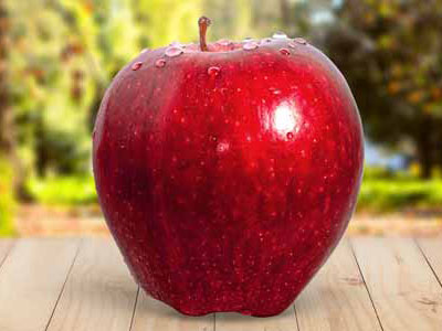 Roter Apfel im Garten