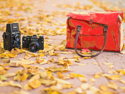 Fotoapparat mit Tasche